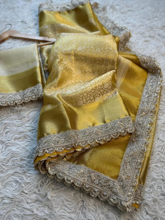 ⁠Banarasi handloom soft Kanchipuram silk Saree Code-SUA029
