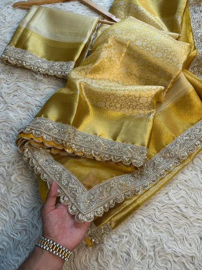 ⁠Banarasi handloom soft Kanchipuram silk Saree Code-SUA029