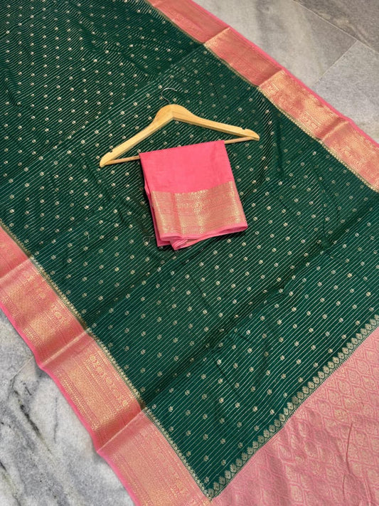 Banaras handloom rim jhim silk Saree Code-SUA028