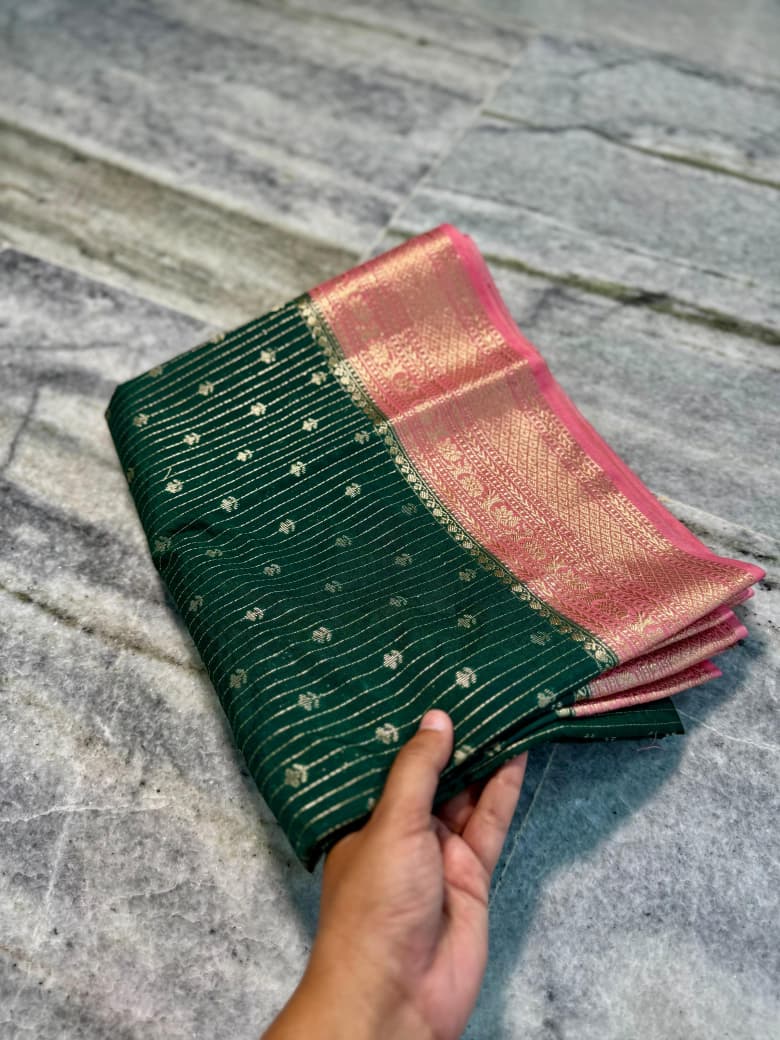 Banaras handloom rim jhim silk Saree Code-SUA028