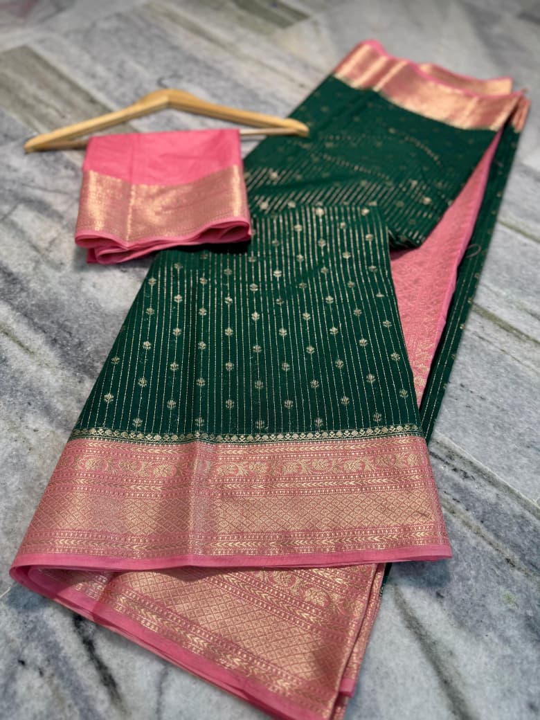 Banaras handloom rim jhim silk Saree Code-SUA028