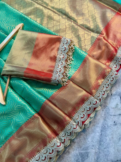 Banarasi handloom soft Kanchipuram silk saree Code-SUA001