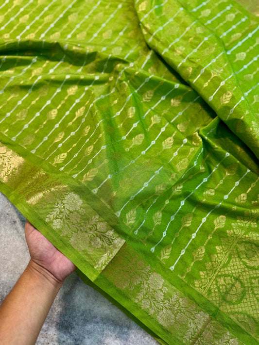 Banarasi handloom premium semi-chiffon silk Saree Code-SUA022