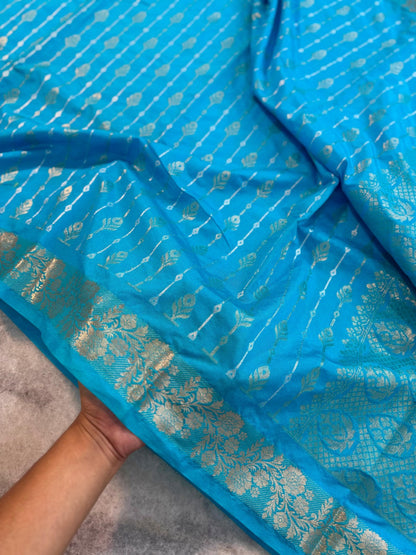 Banarasi handloom premium semi-chiffon silk Saree Code-SUA019