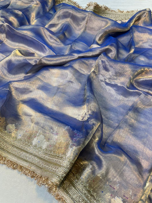 Banaras Handloom Pure Tissue Silk Saree Code-WEA017