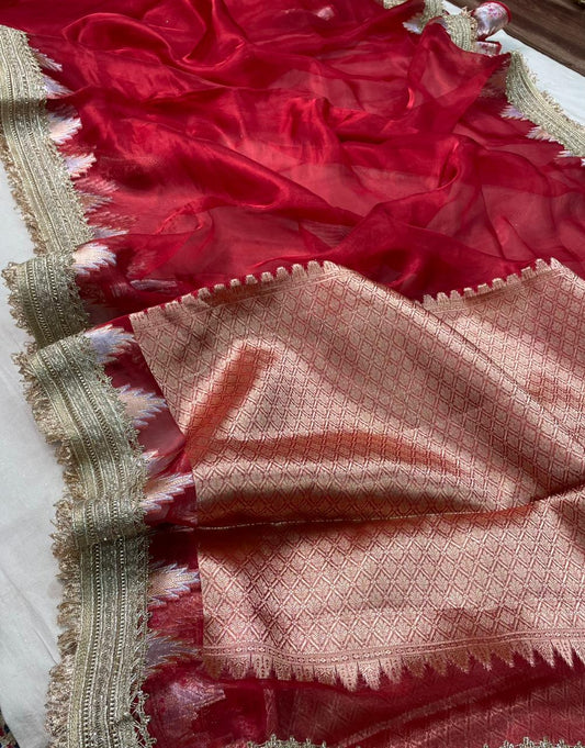Banaras Handloom Pure Tissue Silk Saree Code-WEA018