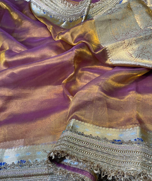 Banaras Handloom Pure Tissue Silk Saree Code-WEA014