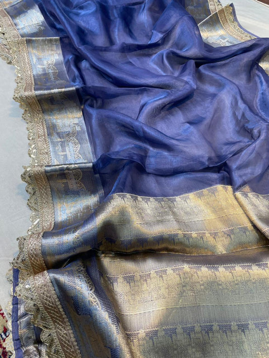 Banaras Handloom Pure Tissue Silk Saree Code-WEA017