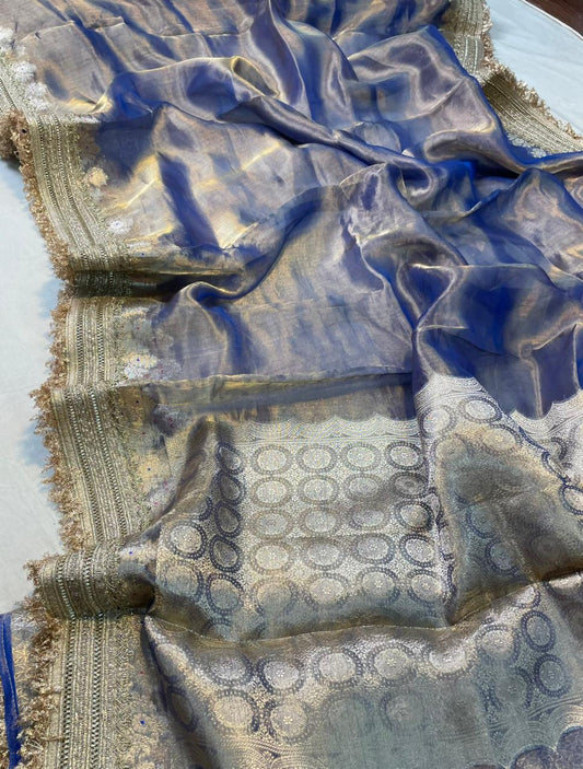 Banaras Handloom Pure Tissue Silk Saree Code-WEA024