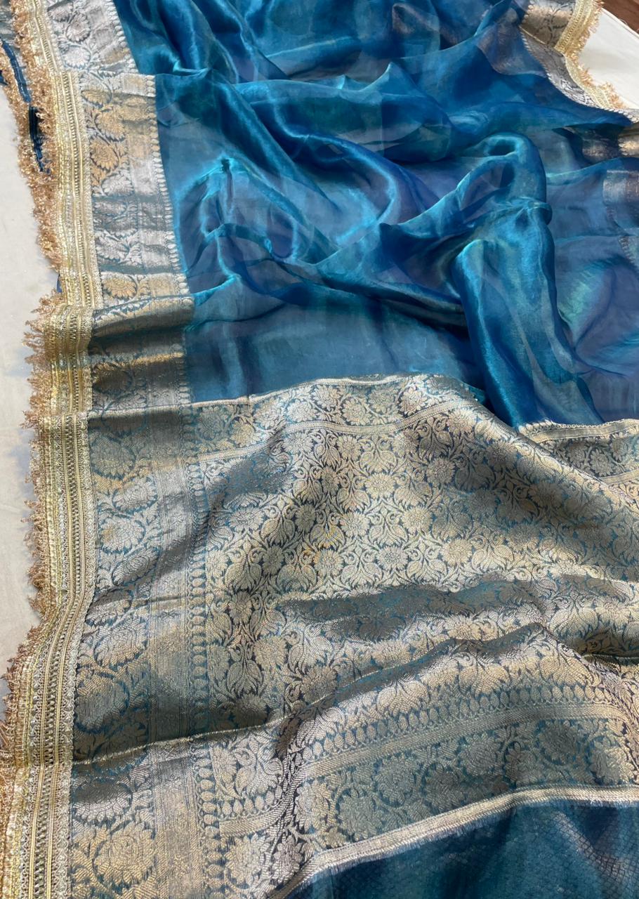 Banaras Handloom Pure Tissue Silk Saree Code-WEA007
