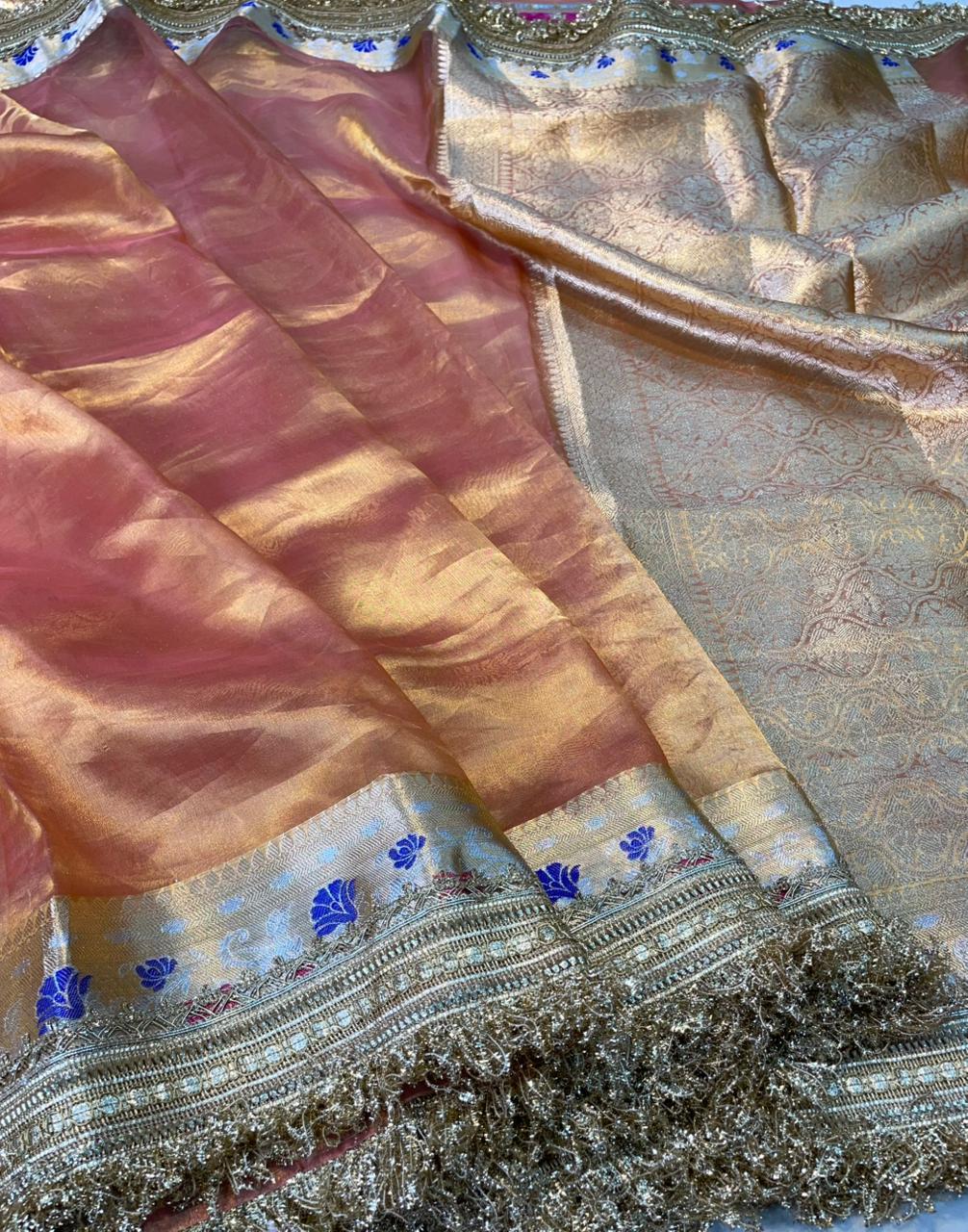 Banaras Handloom Pure Tissue Silk Saree Code-WEA020