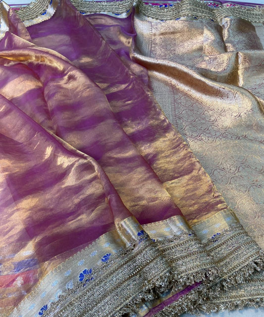 Banaras Handloom Pure Tissue Silk Saree Code-WEA022