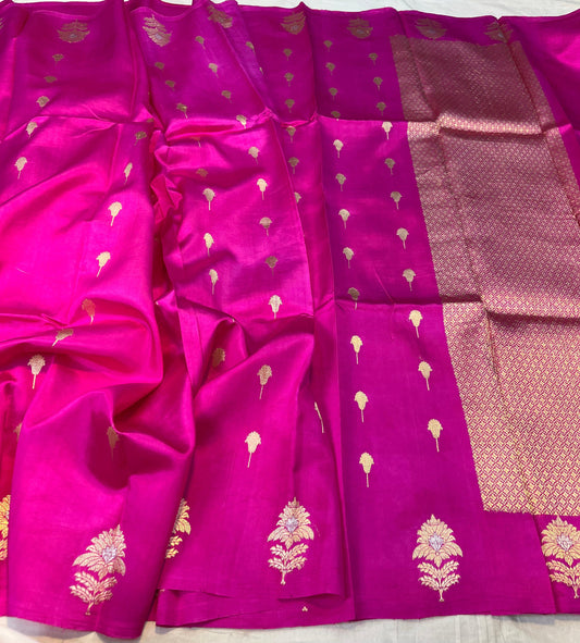 Pure banarasi Raw Mango silk handloom saree Code-THP001